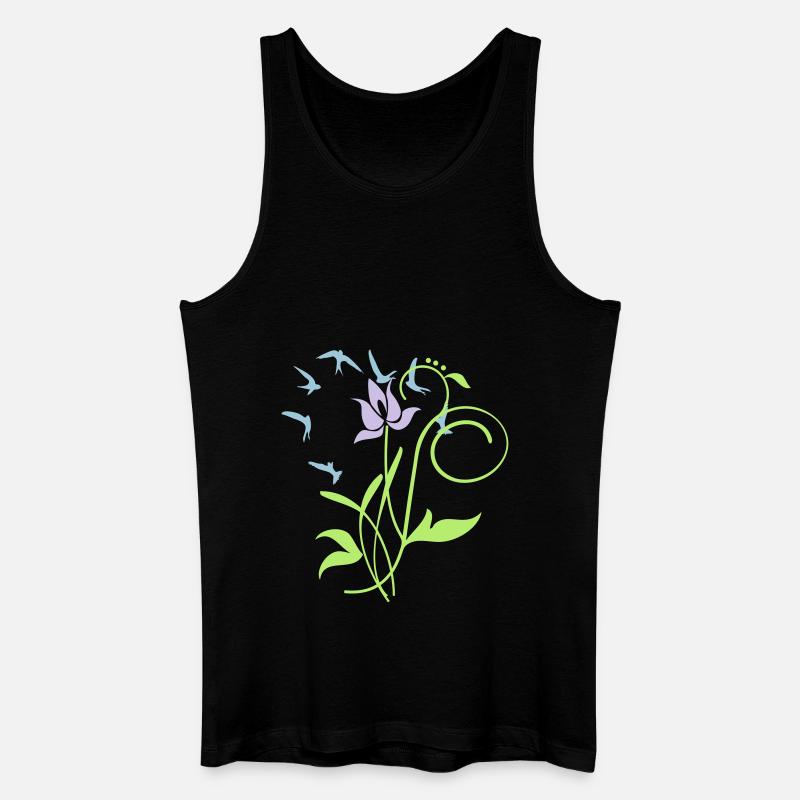 Orchidee / orchid (2c) - Männer Bio Tank Top - Schwarz