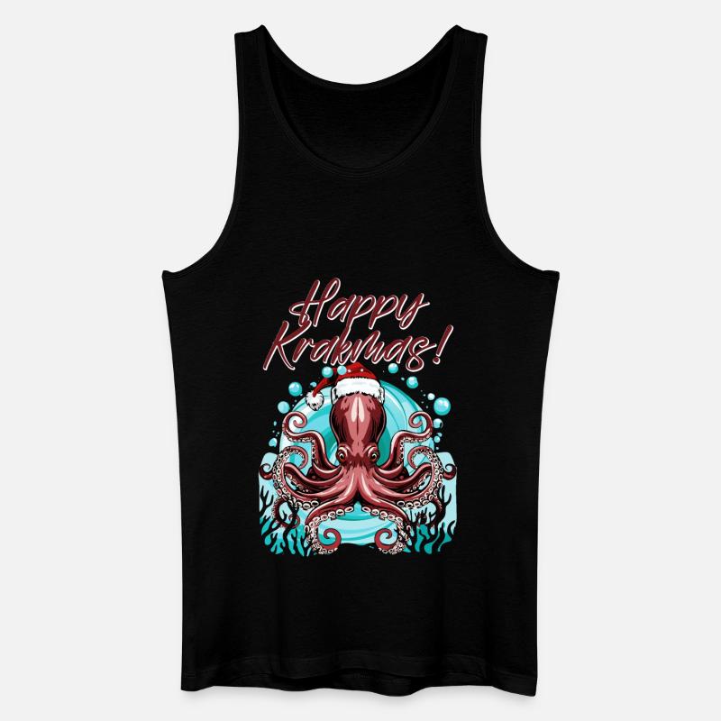 Frohe Krakmas! (Weihnachts-Oktopus) - Männer Bio Tank Top - Schwarz