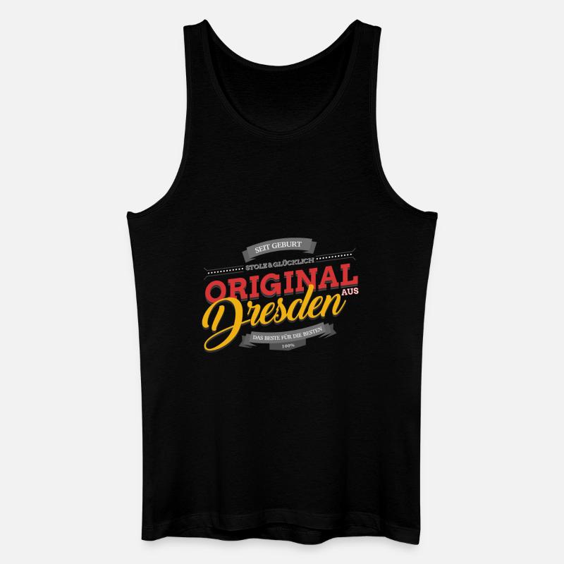 Original aus Dresden - Männer Bio Tank Top - Schwarz