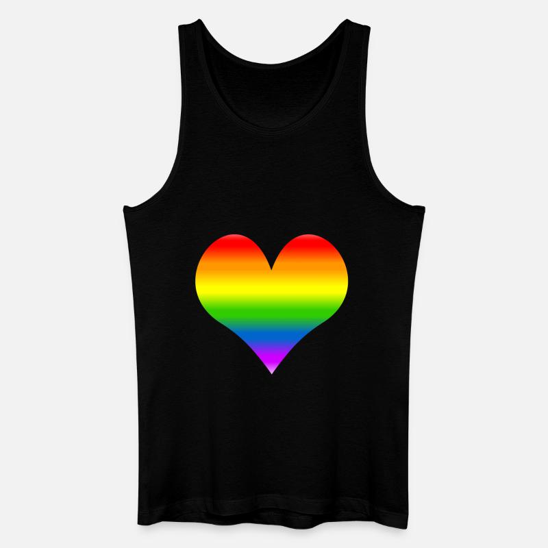 Regenbogenherz - Männer Bio Tank Top - Schwarz