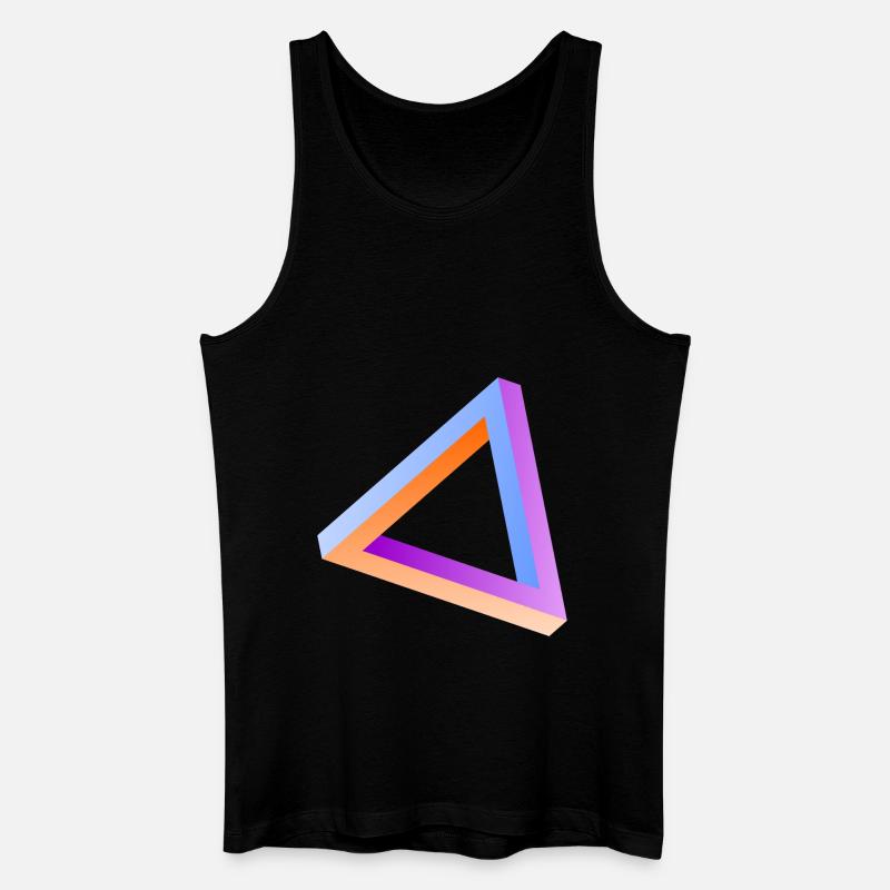 Impossible triangle optical illusion - Men’s Organic Tank Top - black