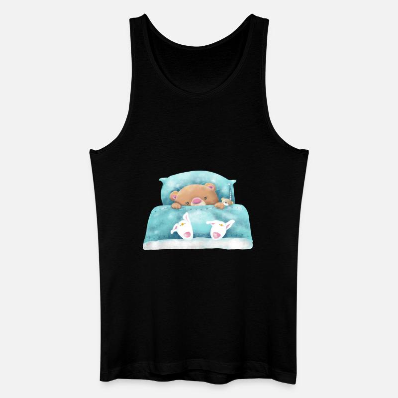 Teddybär Schläft - Männer Bio Tank Top - Schwarz