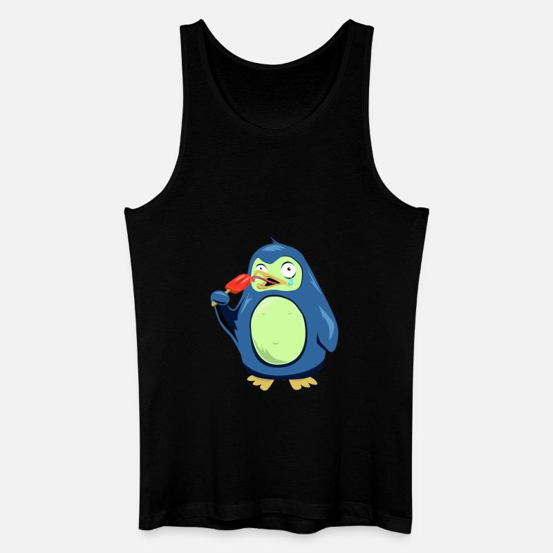 Frozen Pinguin isst Eis - Männer Bio Tank Top - Schwarz