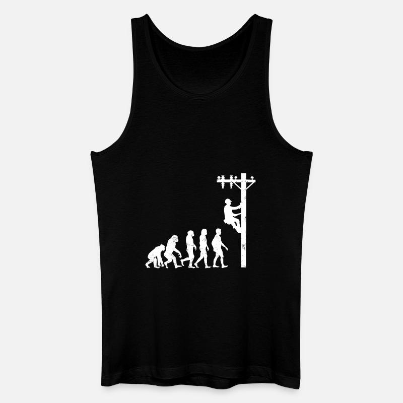 Elektriker evolution streckenarbeiter hochspannung - Männer Bio Tank Top - Schwarz