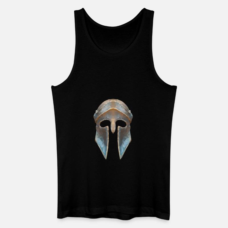 Gladiatorenhelm Low-Polygon-Effekt - Männer Bio Tank Top - Schwarz