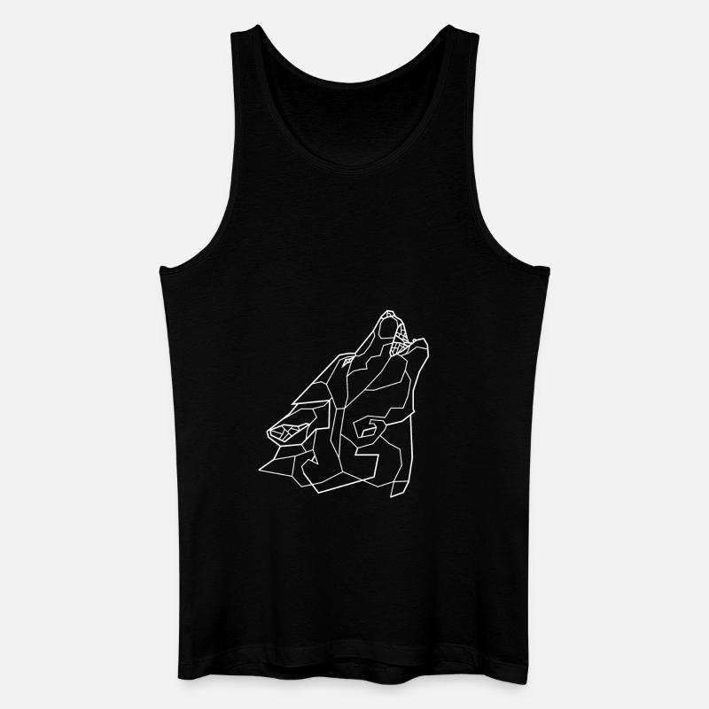 Heulender Wolf - weiß - Männer Bio Tank Top - Schwarz