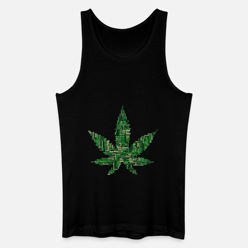 Hanfblatt Schriftzug Geschenk Geschenkidee - Männer Bio Tank Top - Schwarz