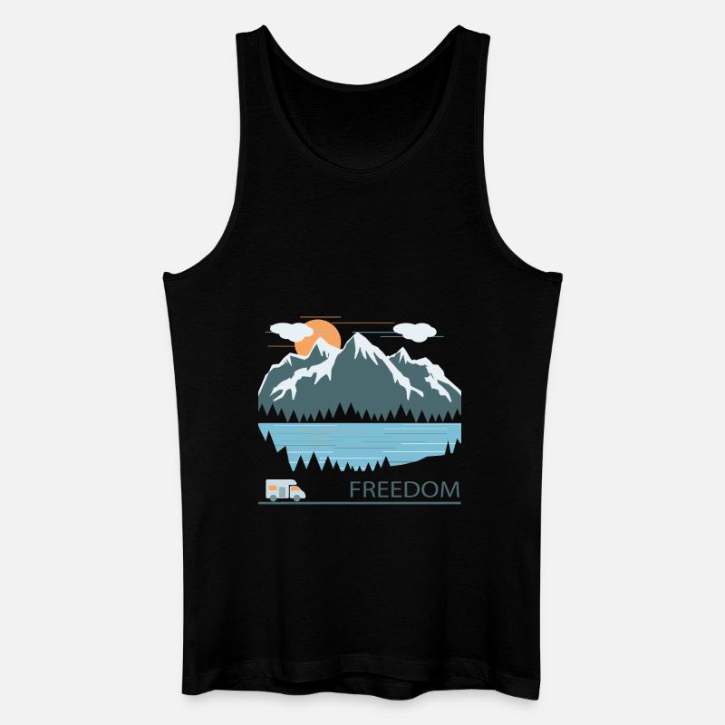 Camping - Männer Bio Tank Top - Schwarz