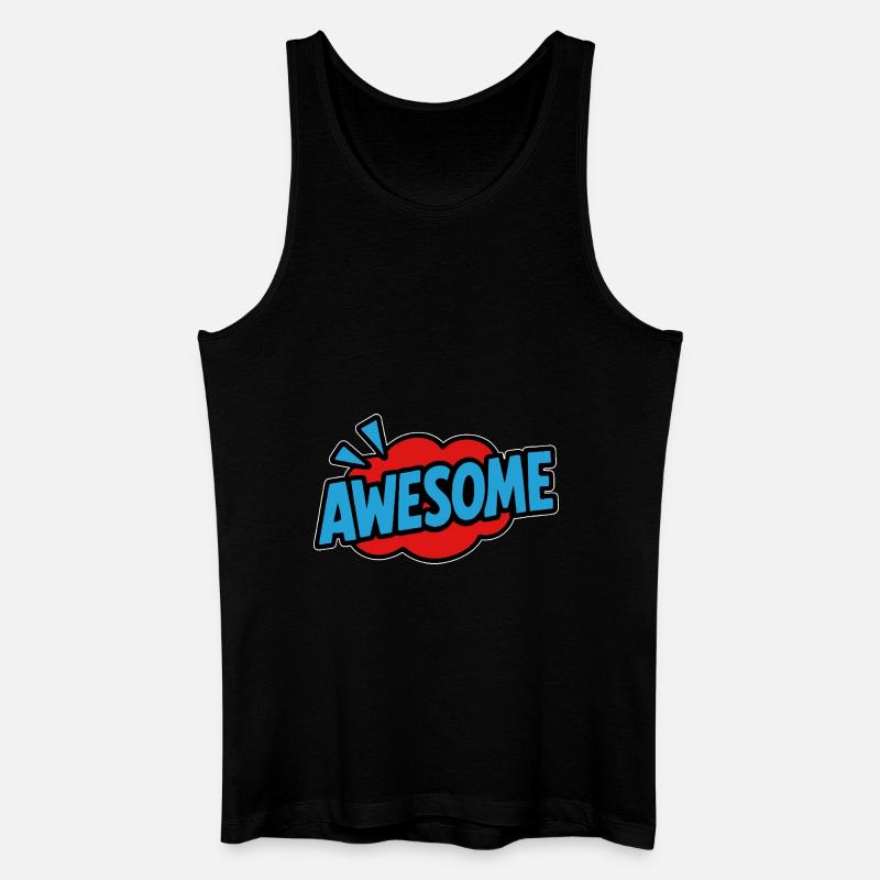 Awesome Retro Schriftzug Comic - Männer Bio Tank Top - Schwarz