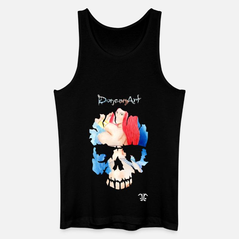 Skull-Logo reds - Männer Bio Tank Top - Schwarz