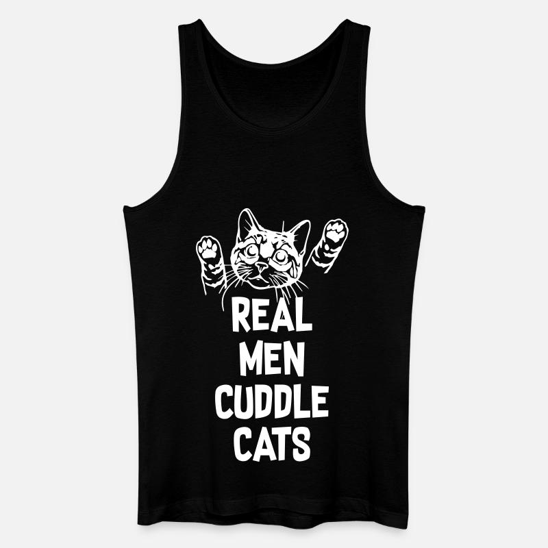 Real Man Cuddle Cats - Männer Bio Tank Top - Schwarz