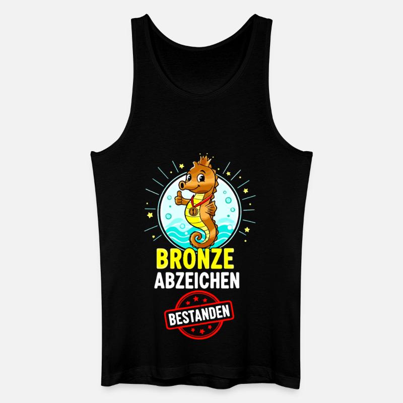 Bronze Seepferdchen Abzeichen  - Männer Bio Tank Top - Schwarz