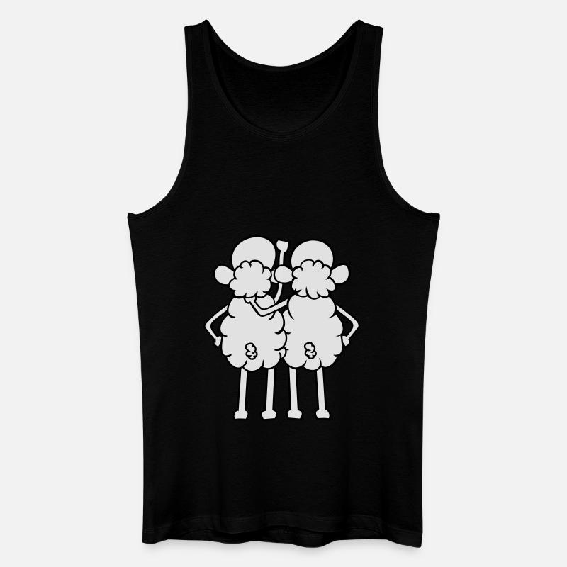 Schaf - Freunde - Männer Bio Tank Top - Schwarz