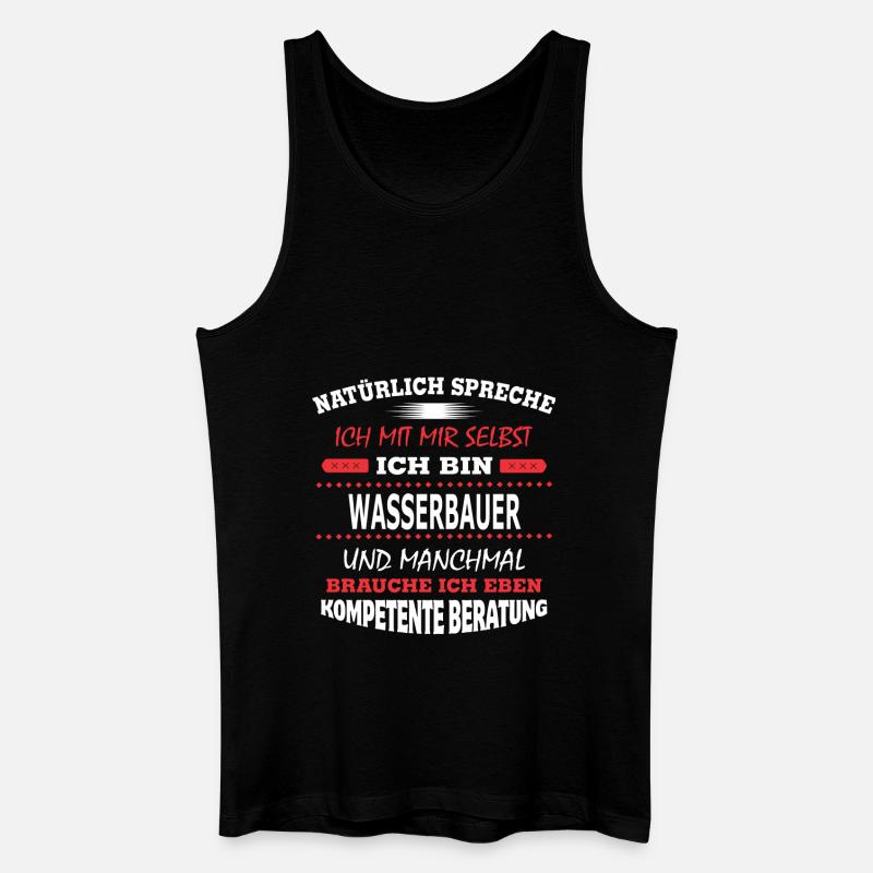 WASSERBAUER - Männer Bio Tank Top - Schwarz