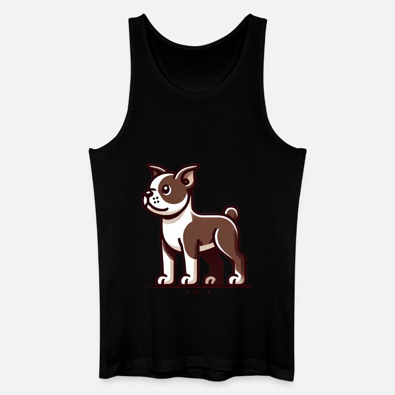 Karikatur Boston Terrier Grafik - Männer Bio Tank Top - Schwarz