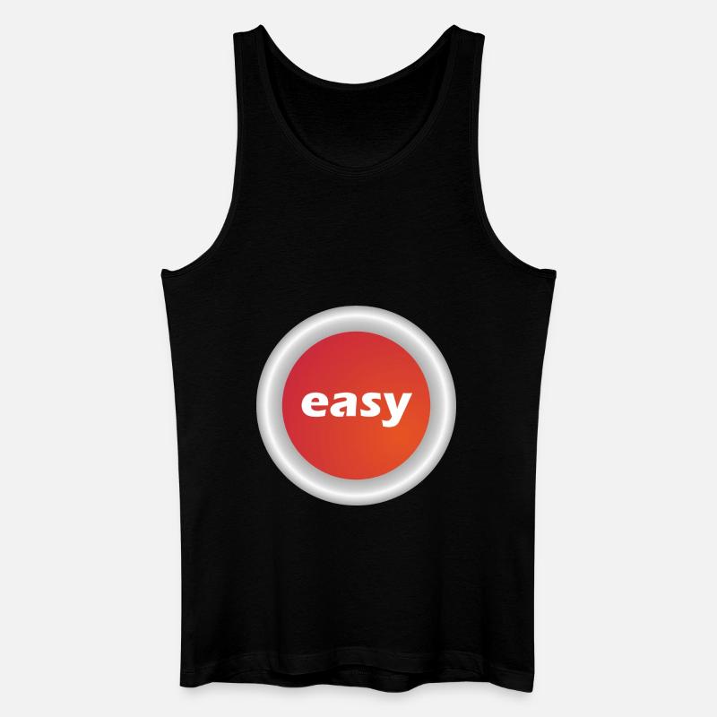 Easy Button - Männer Bio Tank Top - Schwarz