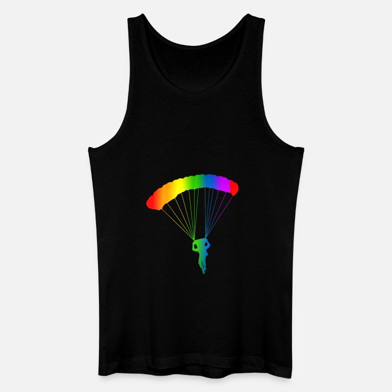 Bunter Fallschirm Regenbogen - Männer Bio Tank Top - Schwarz
