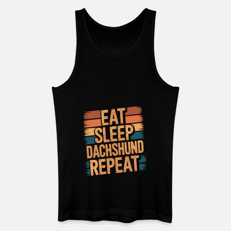 Eat. Sleep. Dackel. Repeat. - Männer Bio Tank Top - Schwarz