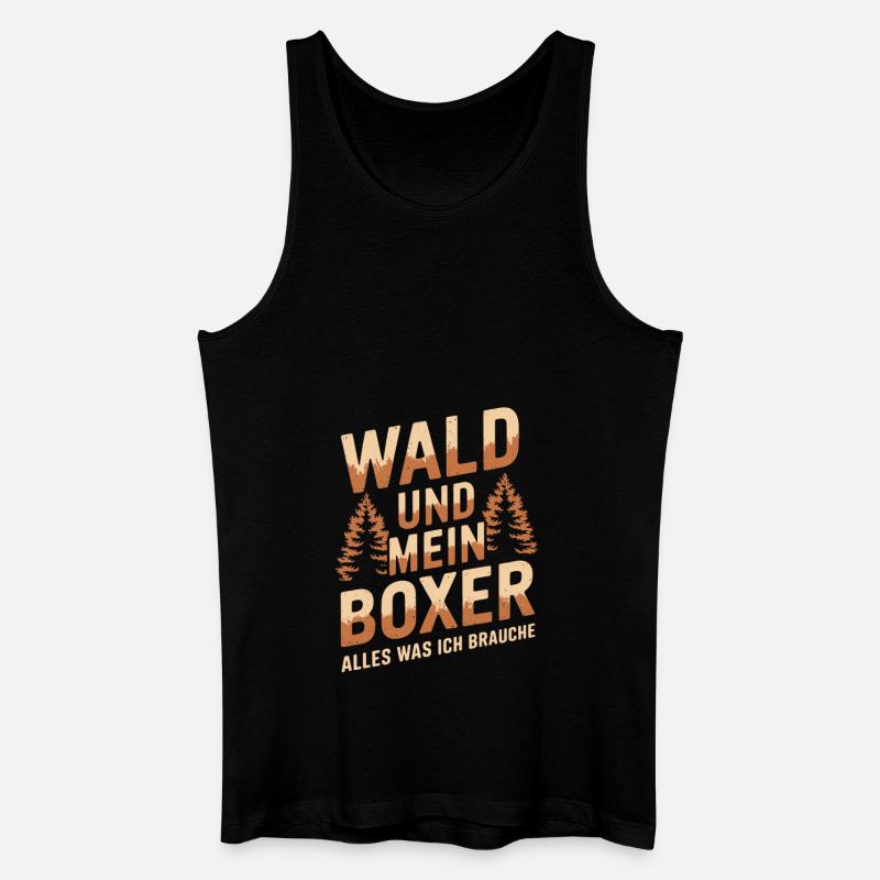 Wald und mein Deutscher Boxer - Männer Bio Tank Top - Schwarz