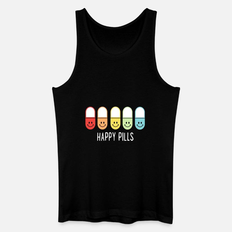 Happy Pills - Männer Bio Tank Top - Schwarz