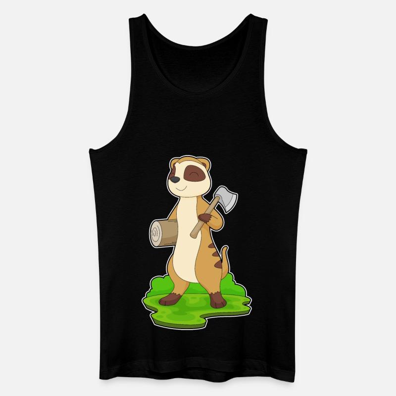 Hache de bûcheron suricate - Débardeur bio Homme - noir