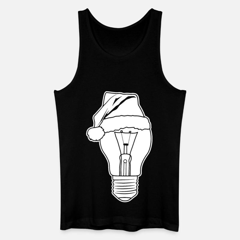 Lampe mit Weihnachtshut - Männer Bio Tank Top - Schwarz