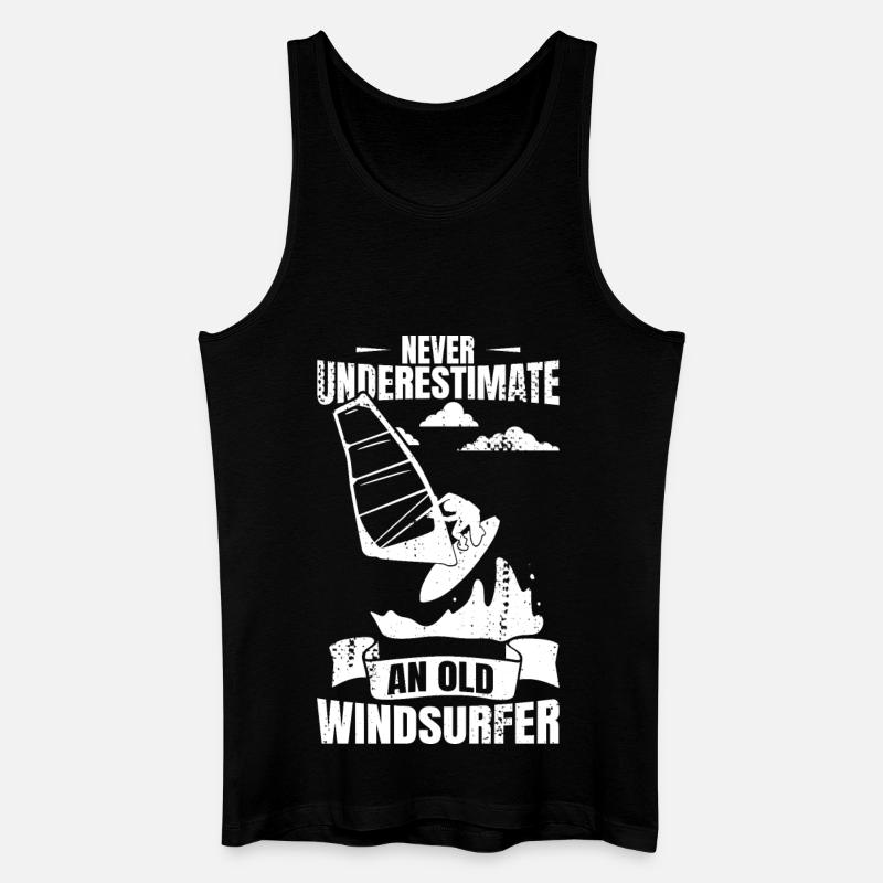Never underestimate an old windsurfer - Men’s Organic Tank Top - black