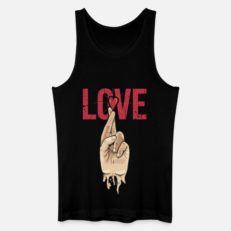 Zeichen der Liebe - Männer Bio Tank Top - Schwarz