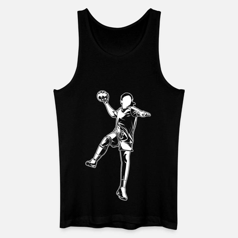 Weiblicher Handballer - Männer Bio Tank Top - Schwarz