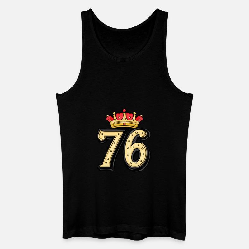 76 Zahl Krone - Männer Bio Tank Top - Schwarz