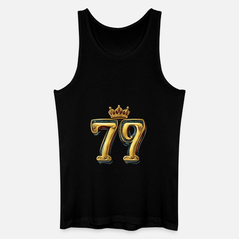 79 Zahl Krone - Männer Bio Tank Top - Schwarz