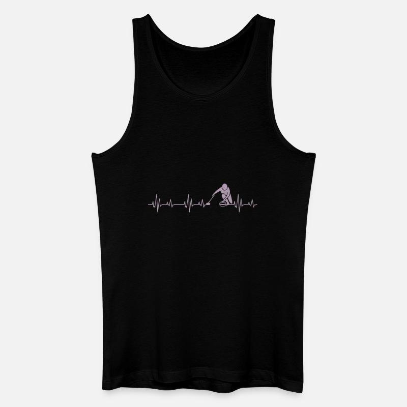 Idées cadeaux Curling Heartbeat - Débardeur bio Homme - noir