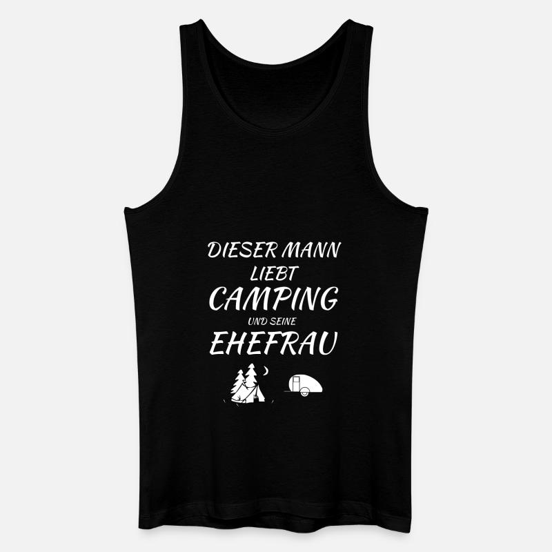 mann liebt camping - Männer Bio Tank Top - Schwarz