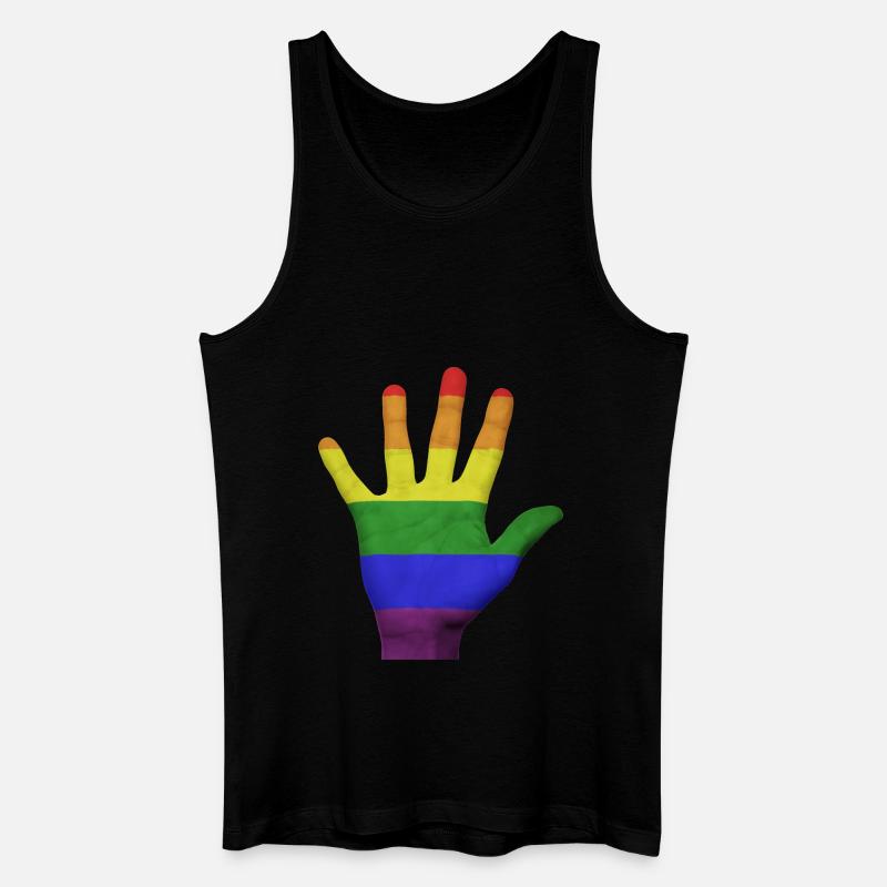 LGBT PRIDE Hand - Männer Bio Tank Top - Schwarz