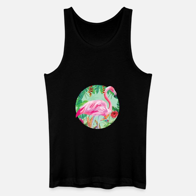 Flamingo - Männer Bio Tank Top - Schwarz
