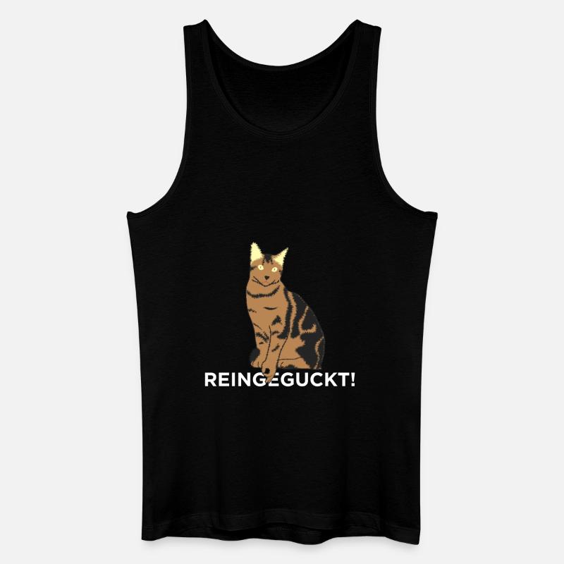Reingeguckt - Katze - Männer Bio Tank Top - Schwarz