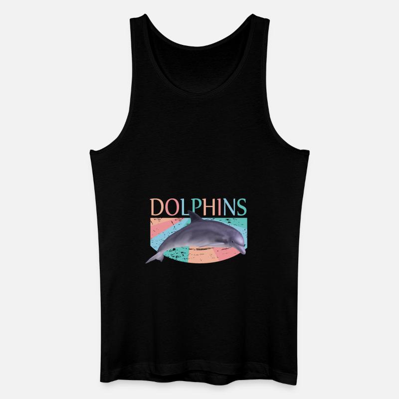 Delfin - Männer Bio Tank Top - Schwarz