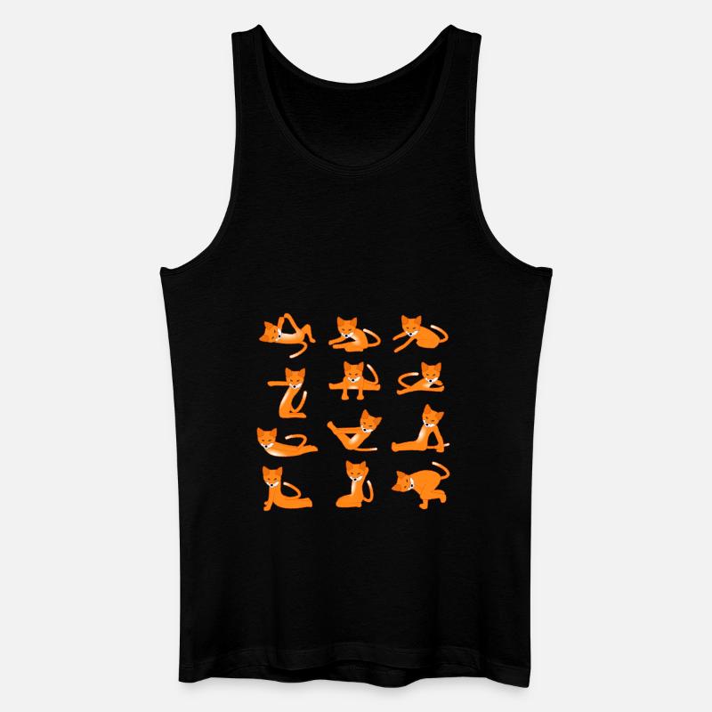 Foxes doing Yoga - Männer Bio Tank Top - Schwarz