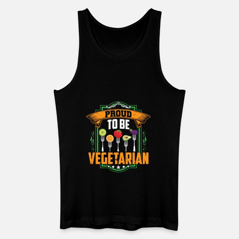 Proud to be Vegetarian - Männer Bio Tank Top - Schwarz