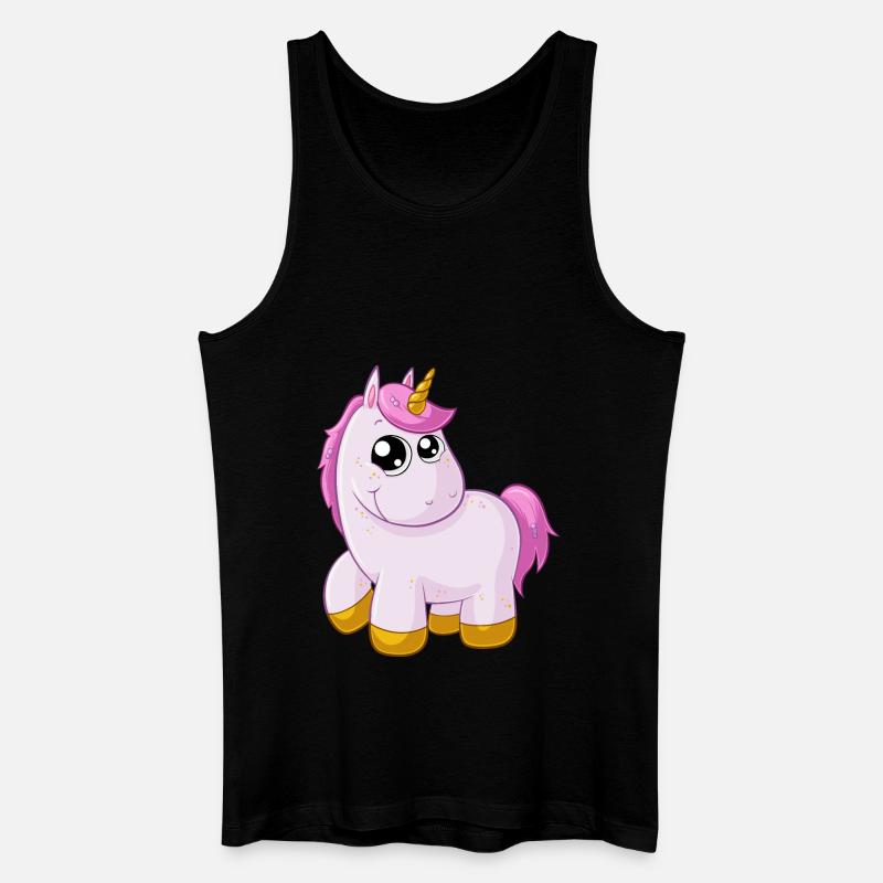 Pinkes Comic Einhorn - Männer Bio Tank Top - Schwarz