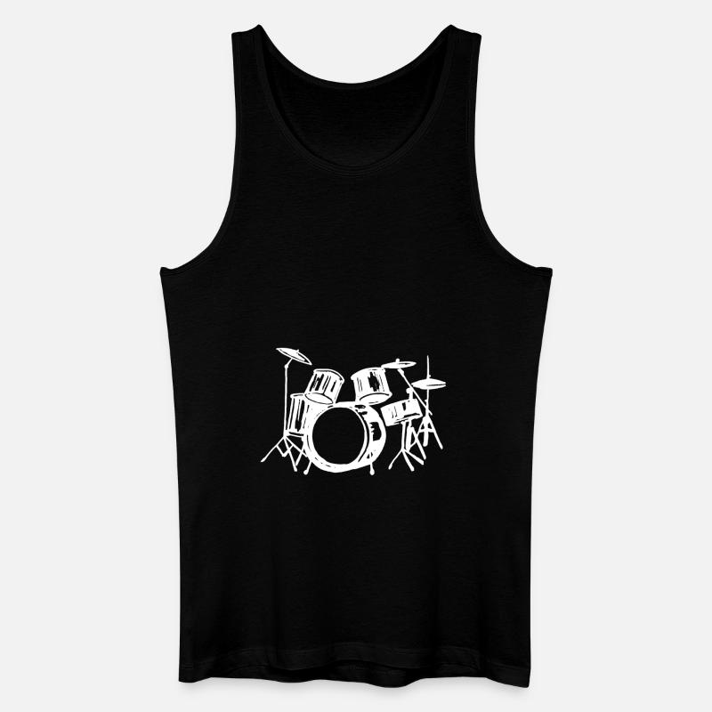 Schlagzeug - Männer Bio Tank Top - Schwarz
