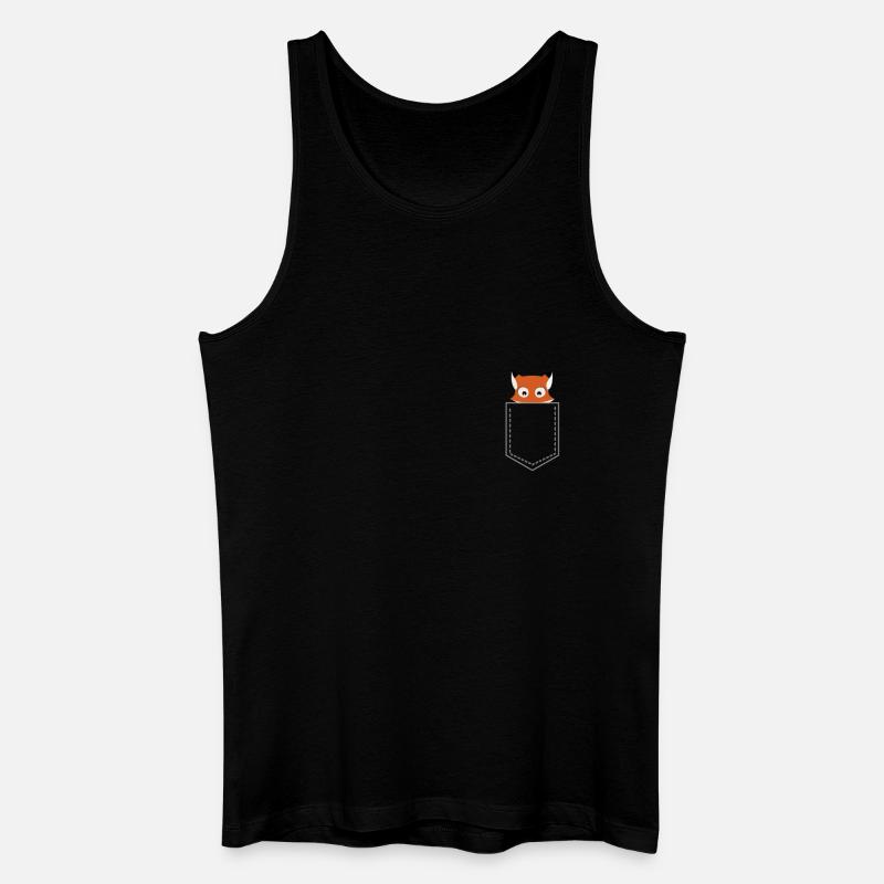 Fuchs Pocket - Männer Bio Tank Top - Schwarz