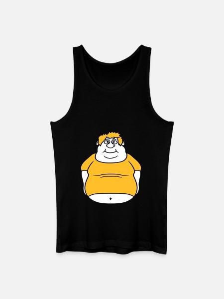 circle ball man fat thick clipart cartoon cartoon lu - Men’s Organic Tank Top - black
