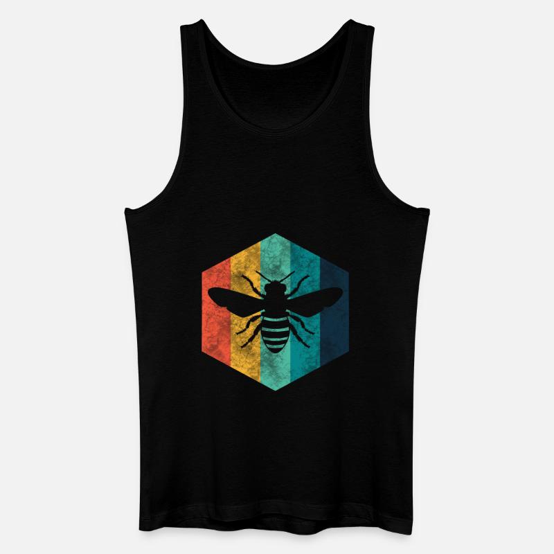 Biene Retro Imker - Männer Bio Tank Top - Schwarz