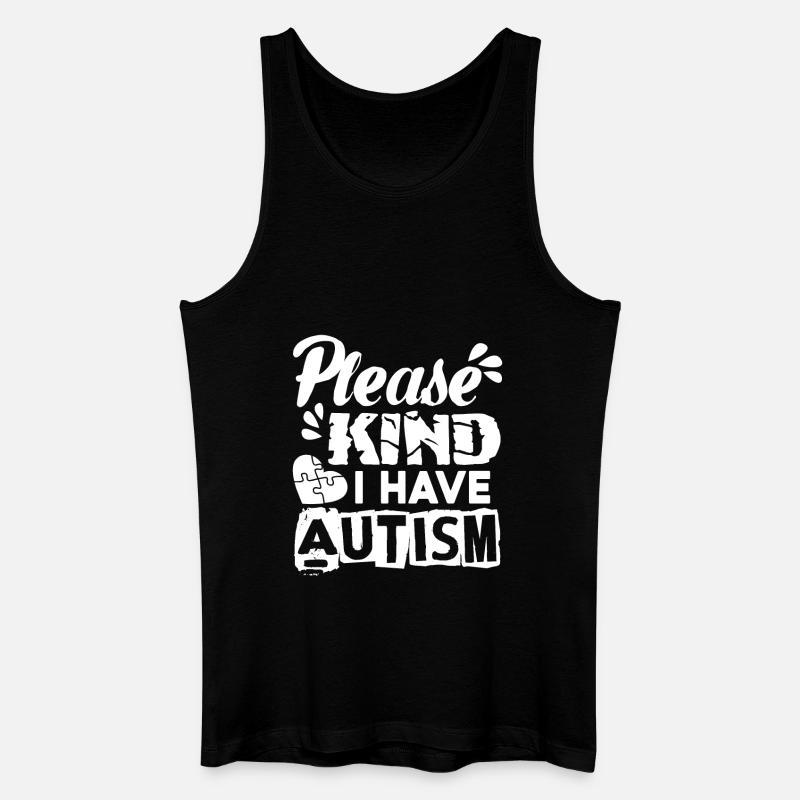 Autismusbewusstsein Ich habe Autismus - Männer Bio Tank Top - Schwarz