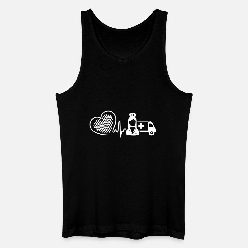 Notfallkrankenschwester Notfallkrankenschwester Herzschlag - Männer Bio Tank Top - Schwarz