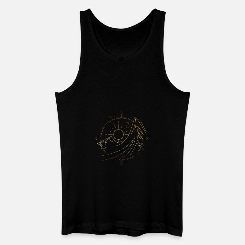 Wander Alpen Berge - Männer Bio Tank Top - Schwarz