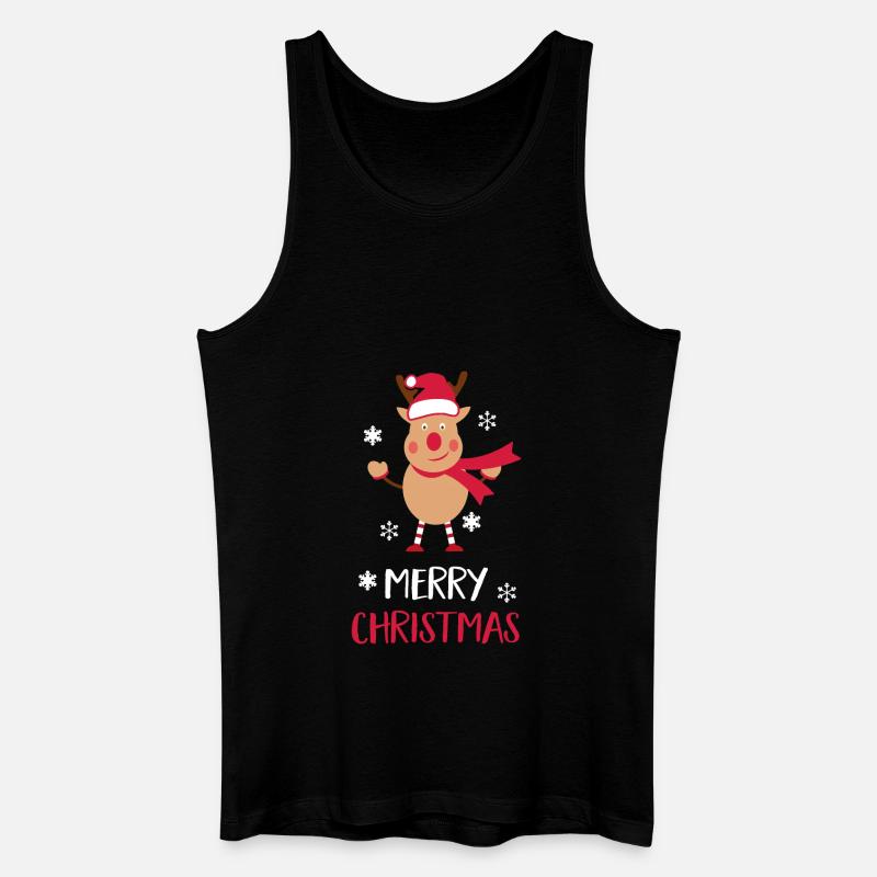 Frohe Weihnachten Elch - Männer Bio Tank Top - Schwarz