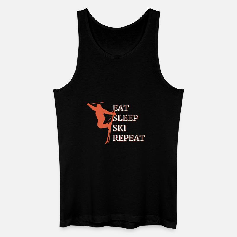 Eat Sleep Ski Repeat - Männer Bio Tank Top - Schwarz