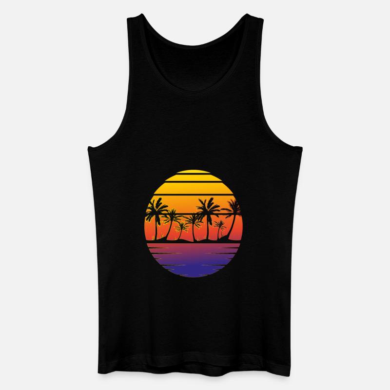 Sommer strand Palmen - Männer Bio Tank Top - Schwarz